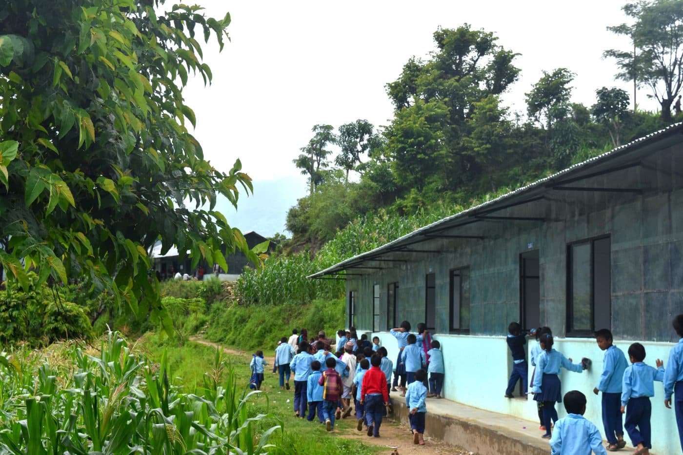 Opening the first rebuilt school in Gorkha, Nepal, archive photograph 2