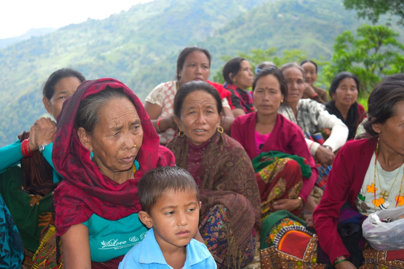 Opening the first rebuilt school in Gorkha, Nepal, archive photograph 1